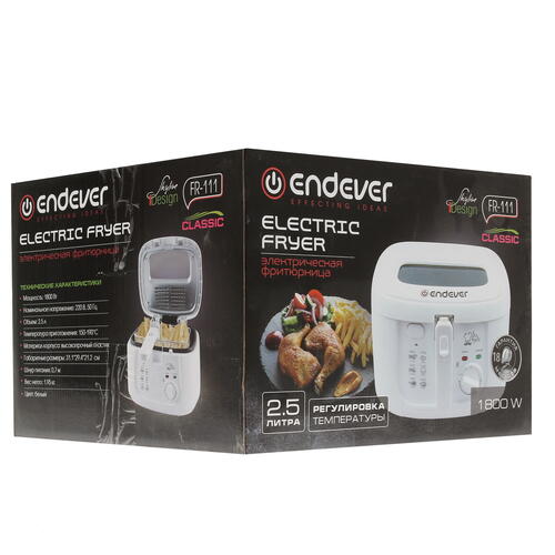 Купить Фритюрница Endever Skyline FR-111 белый  8123404. Характеристики, отзывы и цены в Донецке