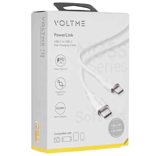 Купить Кабель круглый VOLTME USB Type-C - USB Type-C белый 1.8 м  9210951. Характеристики, отзывы и цены в Донецке