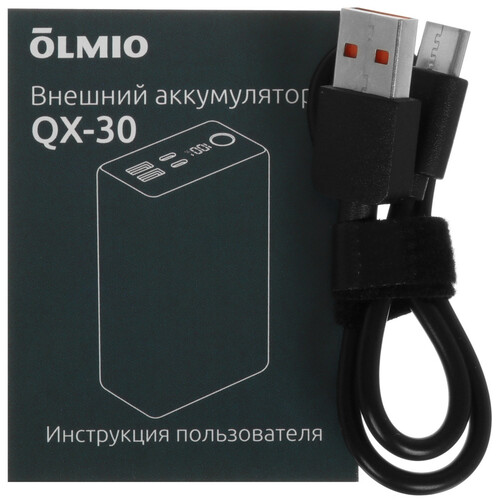 Купить Портативный аккумулятор Olmio QX-30 черный  5466477. Характеристики, отзывы и цены в Донецке