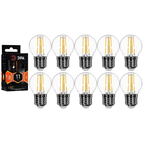 Купить Комплект филаментных ламп ЭРА F-LED P45-11w-827-E27  5615013. Характеристики, отзывы и цены в Донецке