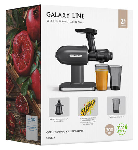 Купить Соковыжималка электрическая Galaxy Line GL 0813 черный  9058913. Характеристики, отзывы и цены в Донецке