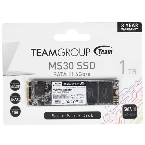 Купить 1000 ГБ M.2 SATA накопитель TEAMGROUP MS30 [TM8PS7001T0C101]  1296328. Характеристики, отзывы и цены в Донецке