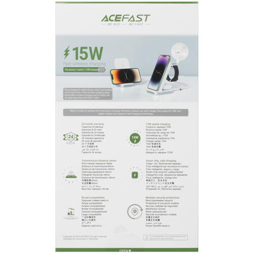 Купить Беспроводное зарядное устройство ACEFAST E15 белый  5415290. Характеристики, отзывы и цены в Донецке