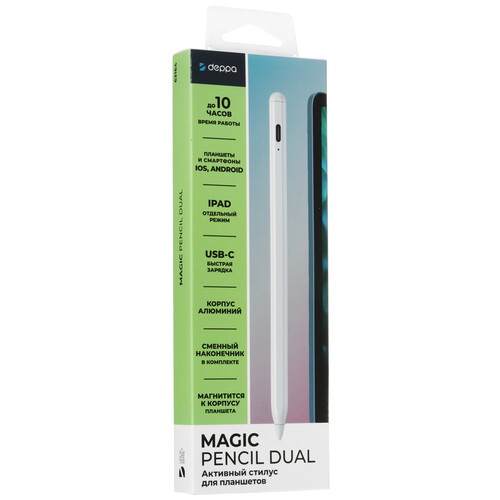 Купить Стилус Deppa Magic Pencil Dual универсальный белый  9266899. Характеристики, отзывы и цены в Донецке