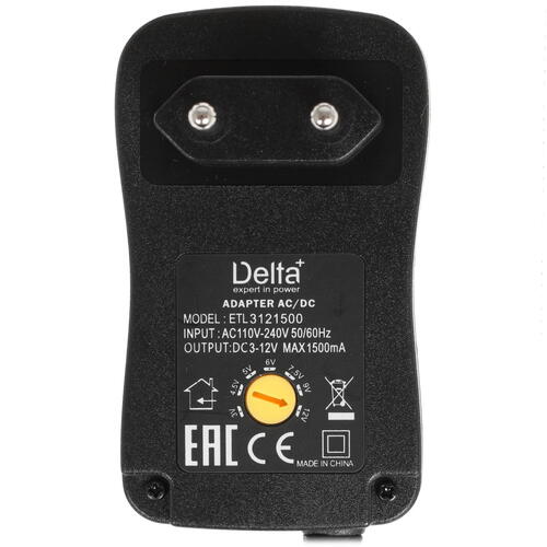 Купить Адаптер питания сетевой Delta+ ETL-3121500  1319750. Характеристики, отзывы и цены в Донецке