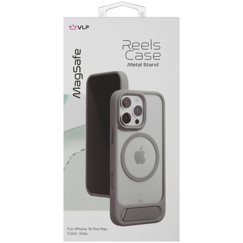 Купить Накладка  VLP Reels Case для Apple iPhone 16 Pro Max серый/прозрачный  5487084. Характеристики, отзывы и цены в Донецке