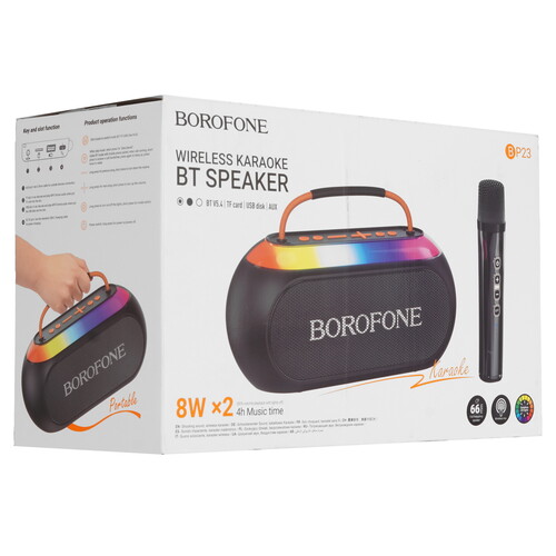 Купить Портативная колонка Borofone BP23 Spring, черный  9237942. Характеристики, отзывы и цены в Донецке