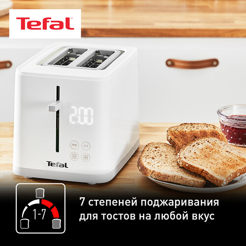 Купить Тостер Tefal Sense TT693110 белый  5495948. Характеристики, отзывы и цены в Донецке