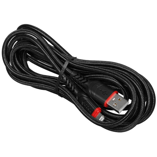 Купить Кабель круглый Hoco Lightning 8-pin - USB 2.0 Type-A черный 3 м  5635314. Характеристики, отзывы и цены в Донецке