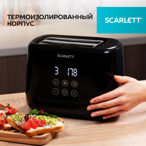 Купить Тостер SCARLETT SC-TM11069 черный  9240125. Характеристики, отзывы и цены в Донецке