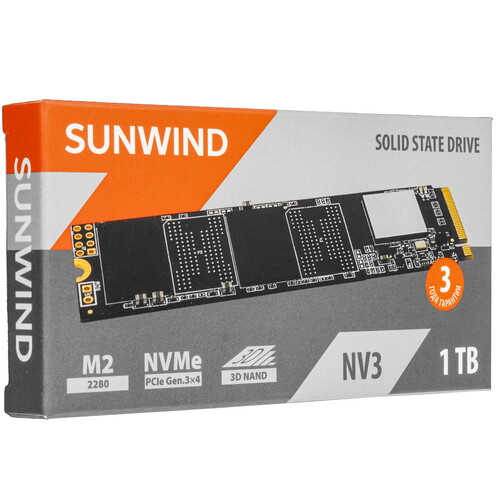 Купить 1024 ГБ M.2 NVMe накопитель SunWind SWSSD001TN3T  9102894. Характеристики, отзывы и цены в Донецке
