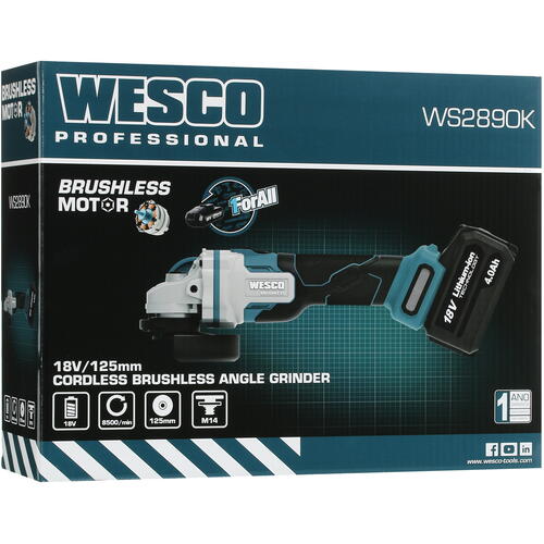 Купить Углошлифовальная машина (УШМ) Wesco WS2890K 1ForAll 18V  5411562. Характеристики, отзывы и цены в Донецке