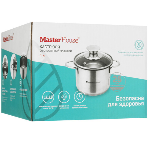 Купить Кастрюля Master House Piccolo 75319 1 л 12 см серебристый  5403408. Характеристики, отзывы и цены в Донецке