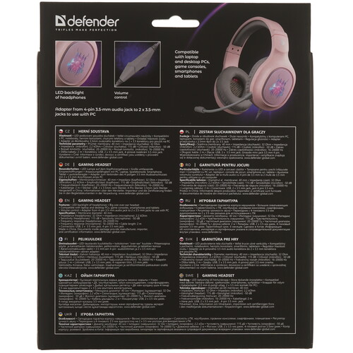 Купить Проводные наушники Defender Fury розовый 2025  9231066. Характеристики, отзывы и цены в Донецке
