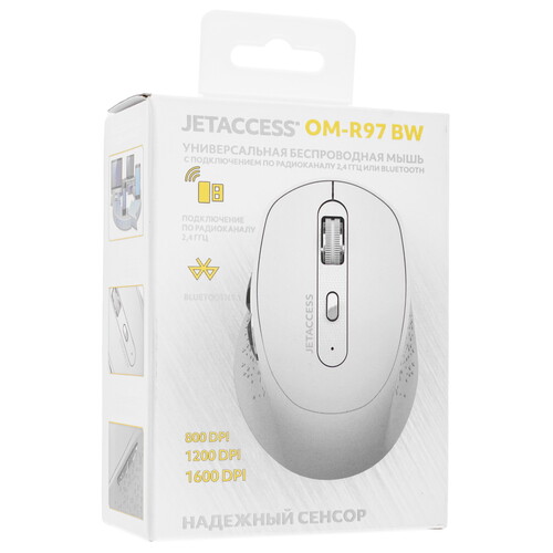 Купить Мышь беспроводная JETACCESS OM-R97 BW  9174252. Характеристики, отзывы и цены в Донецке
