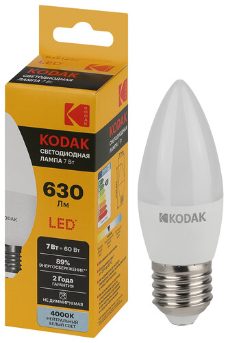 Купить Лампа светодиодная Kodak LED B35-7W-840-E27  5417532. Характеристики, отзывы и цены в Донецке