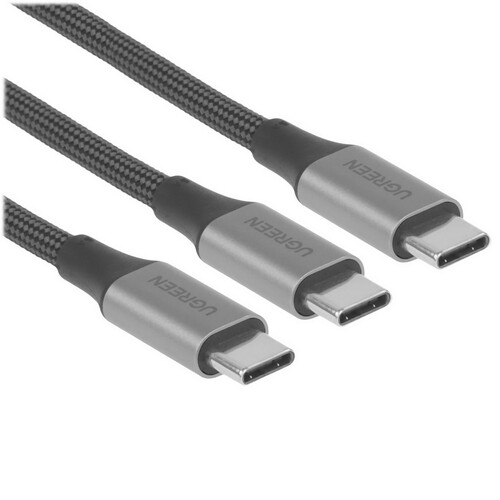 Купить Кабель круглый Ugreen USB Type-C - USB Type-C х 2 серый 1.5 м  5600457. Характеристики, отзывы и цены в Донецке