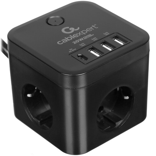 Купить Сетевой фильтр Cablexpert CUBE-3-CU3-B-1.5 черный  9154785. Характеристики, отзывы и цены в Донецке