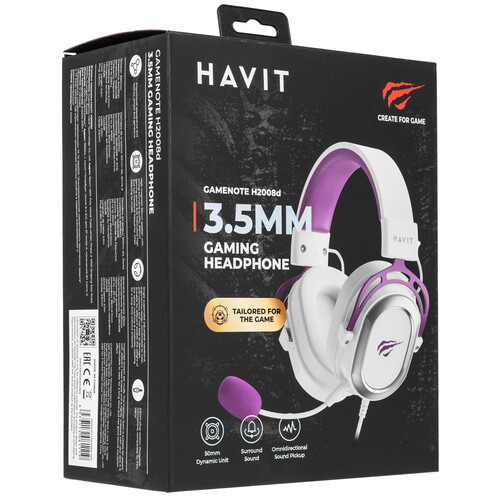 Купить Проводные наушники HAVIT H2008d фиолетовый 2025  9271135. Характеристики, отзывы и цены в Донецке