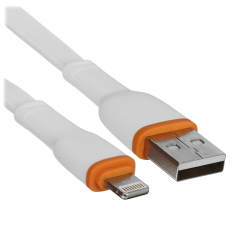 Купить Кабель плоский Borofone Lightning 8-pin - USB 2.0 Type-A белый 1 м  5635303. Характеристики, отзывы и цены в Донецке