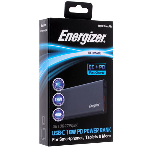 Купить Портативный аккумулятор Energizer UE10047PQ черный  1371365. Характеристики, отзывы и цены в Донецке