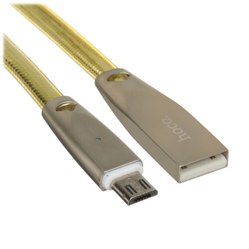 Купить Кабель круглый Hoco micro USB - USB 2.0 Type-A золотистый 1.2 м  5475201. Характеристики, отзывы и цены в Донецке