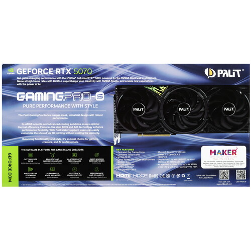 Купить Видеокарта Palit GeForce RTX 5070 GamingPro S  5628034. Характеристики, отзывы и цены в Донецке
