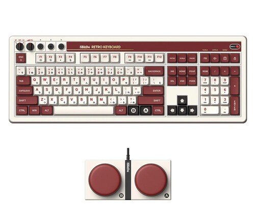 Купить Клавиатура проводная + беспроводная 8BitDo Retro 108 Mechanical Keyboard - Fami Edition  5604325. Характеристики, отзывы и цены в Донецке