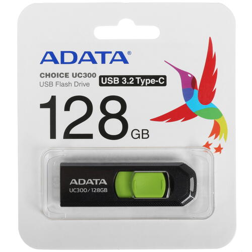 Купить Память OTG USB Flash 128 ГБ ADATA UC300 [ACHO-UC300-128G-RBK/GN]  5408525. Характеристики, отзывы и цены в Донецке