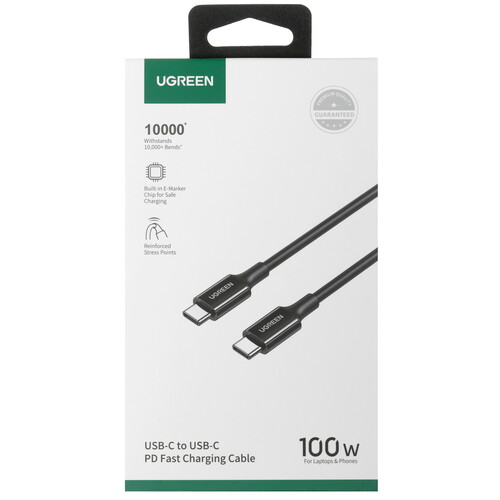 Купить Кабель круглый Ugreen USB Type-C - USB Type-C черный 1 м  9983457. Характеристики, отзывы и цены в Донецке