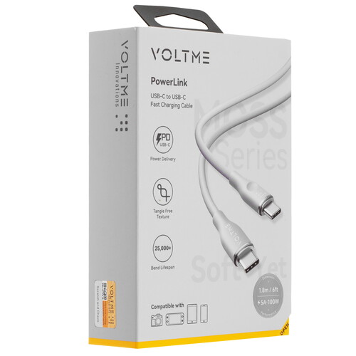 Купить Кабель круглый VOLTME USB Type-C - USB Type-C серый 1.8 м  9210975. Характеристики, отзывы и цены в Донецке