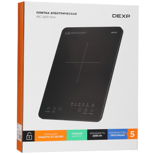 Купить Плита компактная электрическая DEXP IRC-2001 Slim черный  9234002. Характеристики, отзывы и цены в Донецке