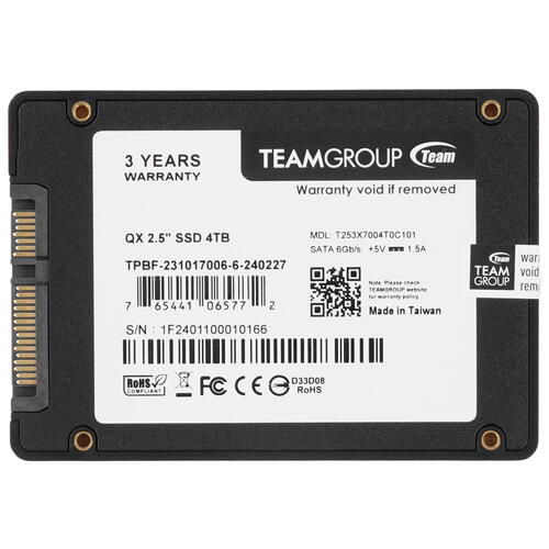 Купить 4000 ГБ 2.5" SATA накопитель TEAMGROUP QX [T253X7004T0C101]  5445563. Характеристики, отзывы и цены в Донецке
