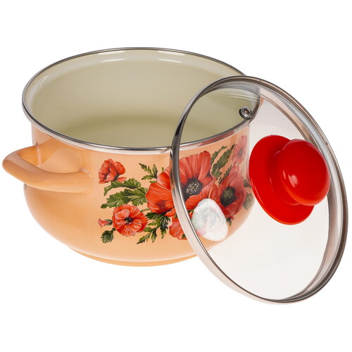 Купить Кастрюля METROT Маки 348279 2 л 16 см розовый  9211014. Характеристики, отзывы и цены в Донецке