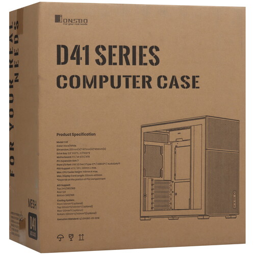 Купить Корпус JONSBO D41 MESH Black  9047124. Характеристики, отзывы и цены в Донецке