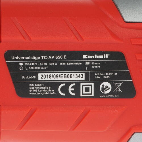 Купить Сабельная пила Einhell TC-AP 650 E  7999287. Характеристики, отзывы и цены в Донецке