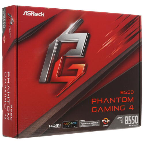 Купить Материнская плата ASRock B550 Phantom Gaming 4  1663300. Характеристики, отзывы и цены в Донецке