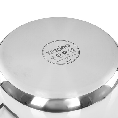 Купить Кастрюля Tesoro Asti КС643 4.3 л 22 см серебристый  9165237. Характеристики, отзывы и цены в Донецке