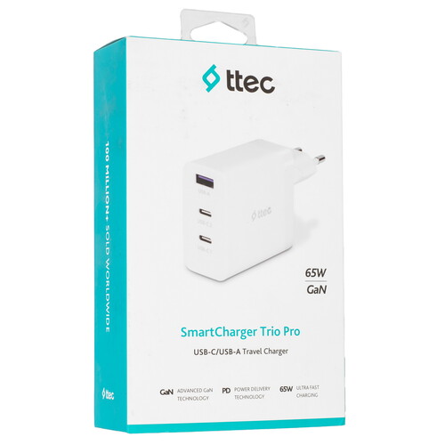 Купить Сетевое зарядное устройство TTEC SmartCharger 65W белый  9140731. Характеристики, отзывы и цены в Донецке