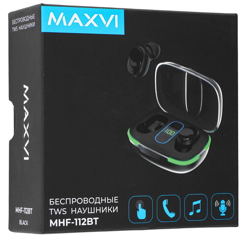 Наушники TWS Maxvi MHF-112BT черный Купить Наушники TWS Maxvi MHF-112BT черный  9080951. Характеристики, отзывы и цены в Донецке