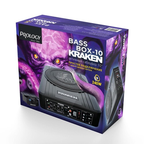 Купить Автосабвуфер активный Prology KRAKEN BASS BOX-10  9301424. Характеристики, отзывы и цены в Донецке