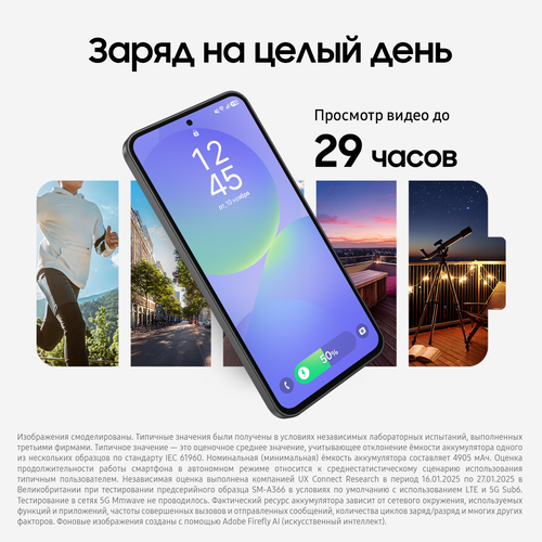 Купить 6.7" Смартфон Samsung Galaxy A36 256 ГБ черный  5621213. Характеристики, отзывы и цены в Донецке