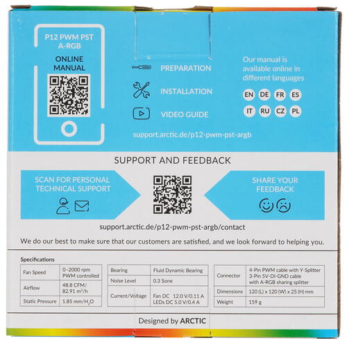 Купить Вентилятор Arctic Cooling P12 PWM PST A-RGB  5416796. Характеристики, отзывы и цены в Донецке