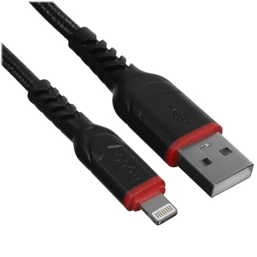 Купить Кабель круглый Hoco Lightning 8-pin - USB 2.0 Type-A черный 2 м  5475125. Характеристики, отзывы и цены в Донецке
