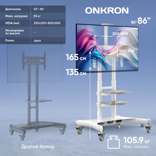 Купить Стойка с кронштейном ONKRON TS1881w  1676614. Характеристики, отзывы и цены в Донецке