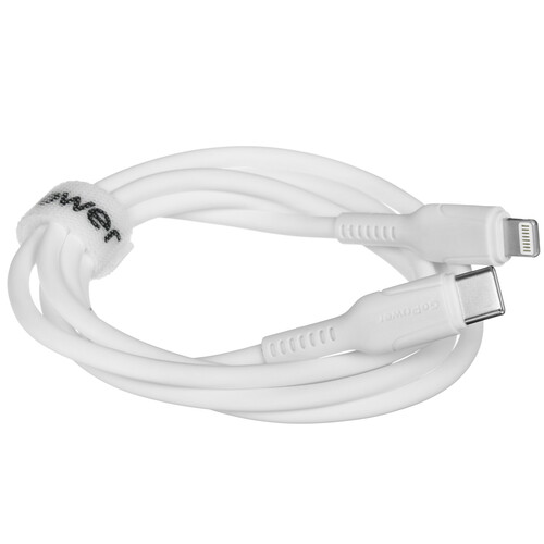 Купить Кабель круглый GoPower Lightning 8-pin - USB Type-C белый 1 м  5639366. Характеристики, отзывы и цены в Донецке