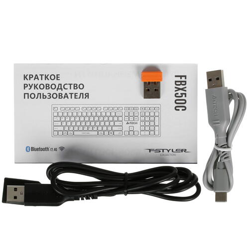 Купить Клавиатура  беспроводная A4Tech Fstyler FBX50C  5049224. Характеристики, отзывы и цены в Донецке