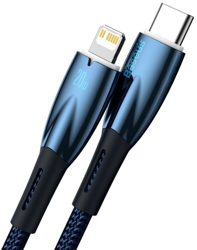 Купить Кабель круглый Baseus Lightning 8-pin - USB Type-C синий 1 м  9167131. Характеристики, отзывы и цены в Донецке