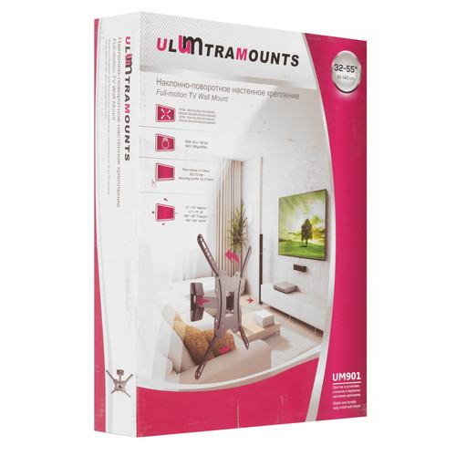 Купить Кронштейн для ТВ Ultramounts UM901 черный  9200243. Характеристики, отзывы и цены в Донецке