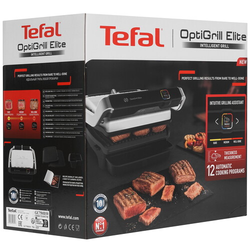 Купить Гриль Tefal Optigrill Elite GC750D30 серый  5608788. Характеристики, отзывы и цены в Донецке